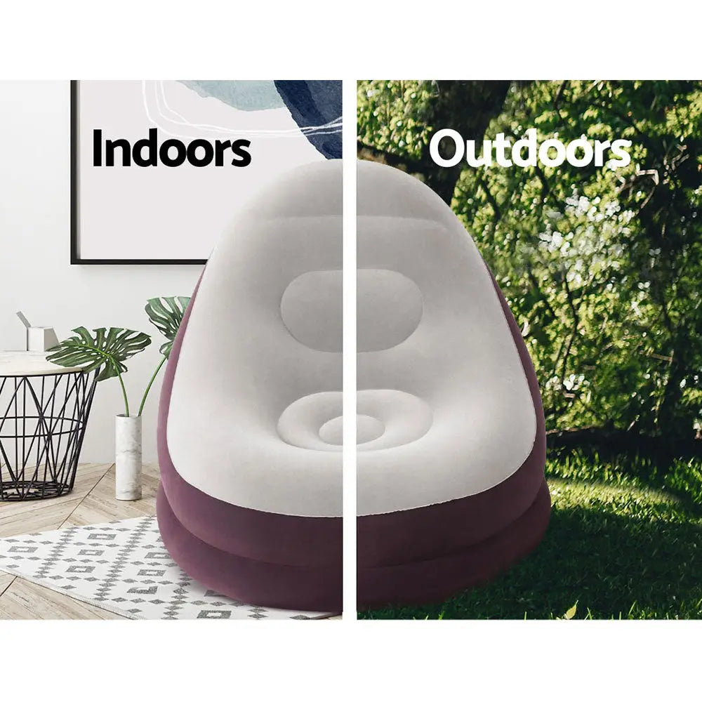 Bestway Inflatable Air Chair Seat Couch Lazy Sofa Lounge Ottoman Purple/Blue - Furniture > Outdoor