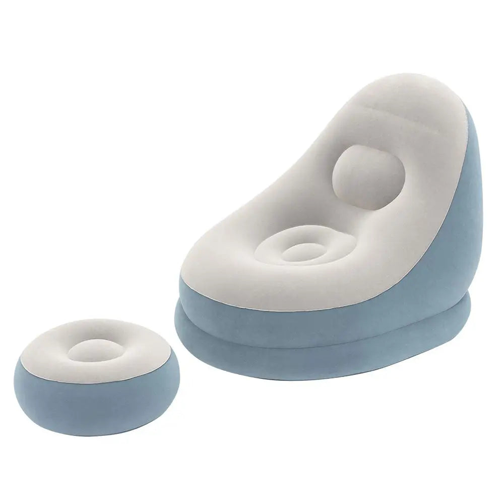 Bestway Inflatable Air Chair Seat Couch Lazy Sofa Lounge Ottoman Purple/Blue - Furniture > Outdoor