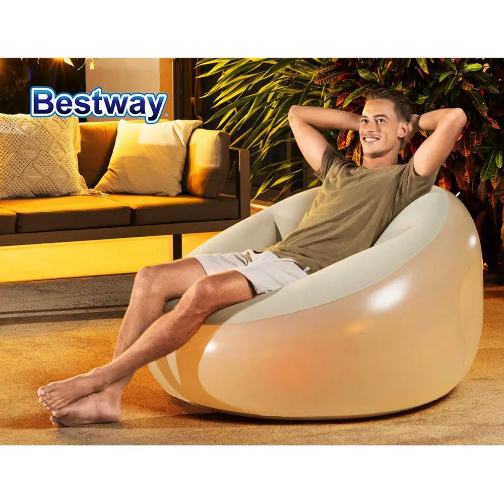 Bestway Inflatable Air Chair Sofa Lounge Seat LED Light - Home & Garden > Pool & Accessories