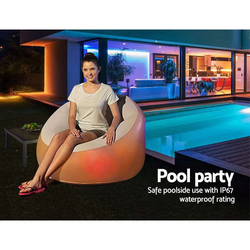 Bestway Inflatable Air Chair Sofa Lounge Seat LED Light - Home & Garden > Pool & Accessories