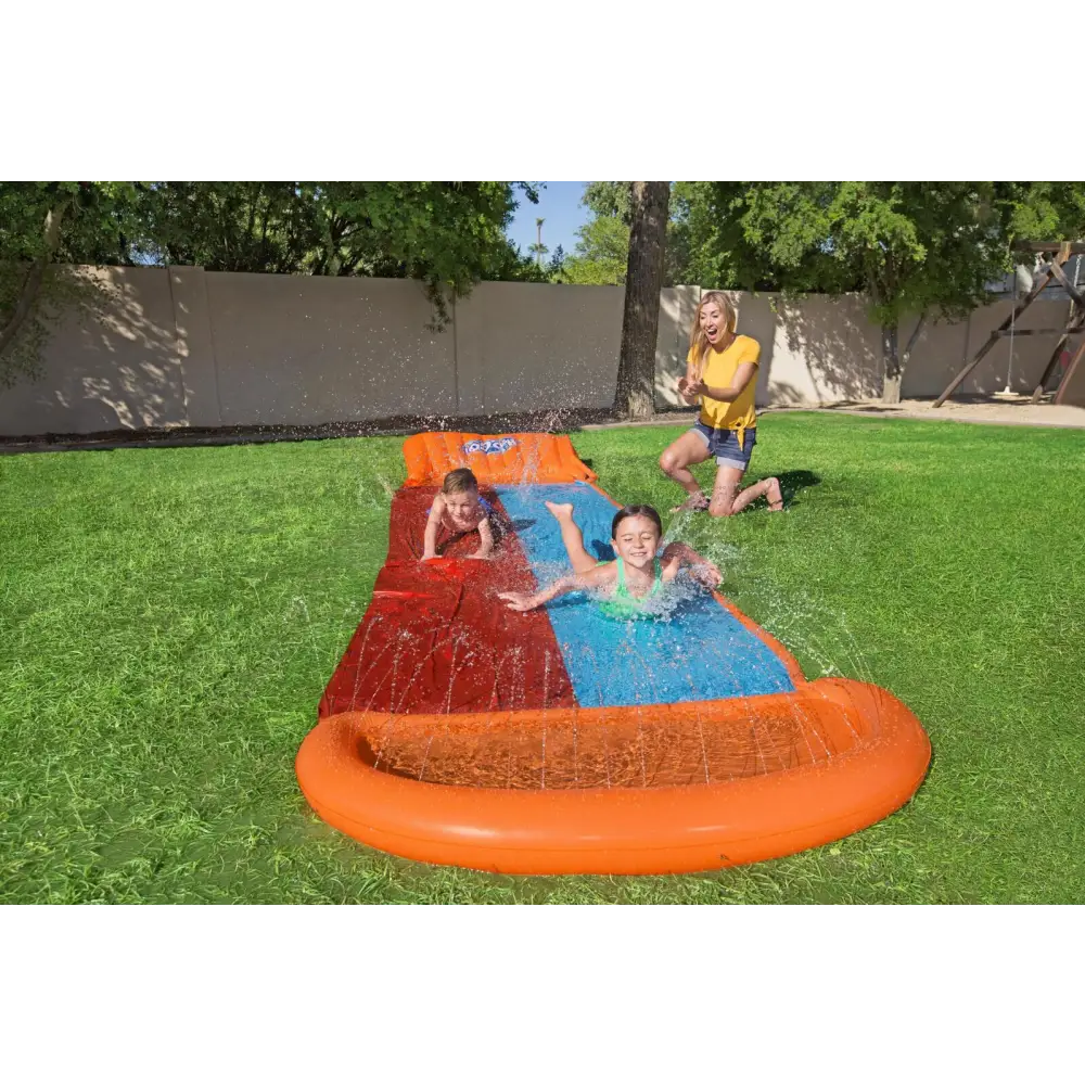 Bestway Kids H20GO Double Water Slide with Ramp - 18’/5.49m - Home & Garden > Pool & Accessories