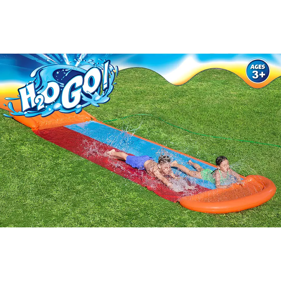 Bestway Kids H20GO Double Water Slide with Ramp - 18’/5.49m - Home & Garden > Pool & Accessories