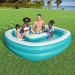Bestway Kids Inflatable Family Pool with Center Console Cup Holder 218x218x48cm - Home & Garden > Pool & Accessories >