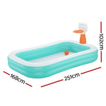 Bestway Kids Inflatable Pool Above Ground Play Pools Basketball Hoop 251x168cm - Home & Garden > Pool & Accessories >