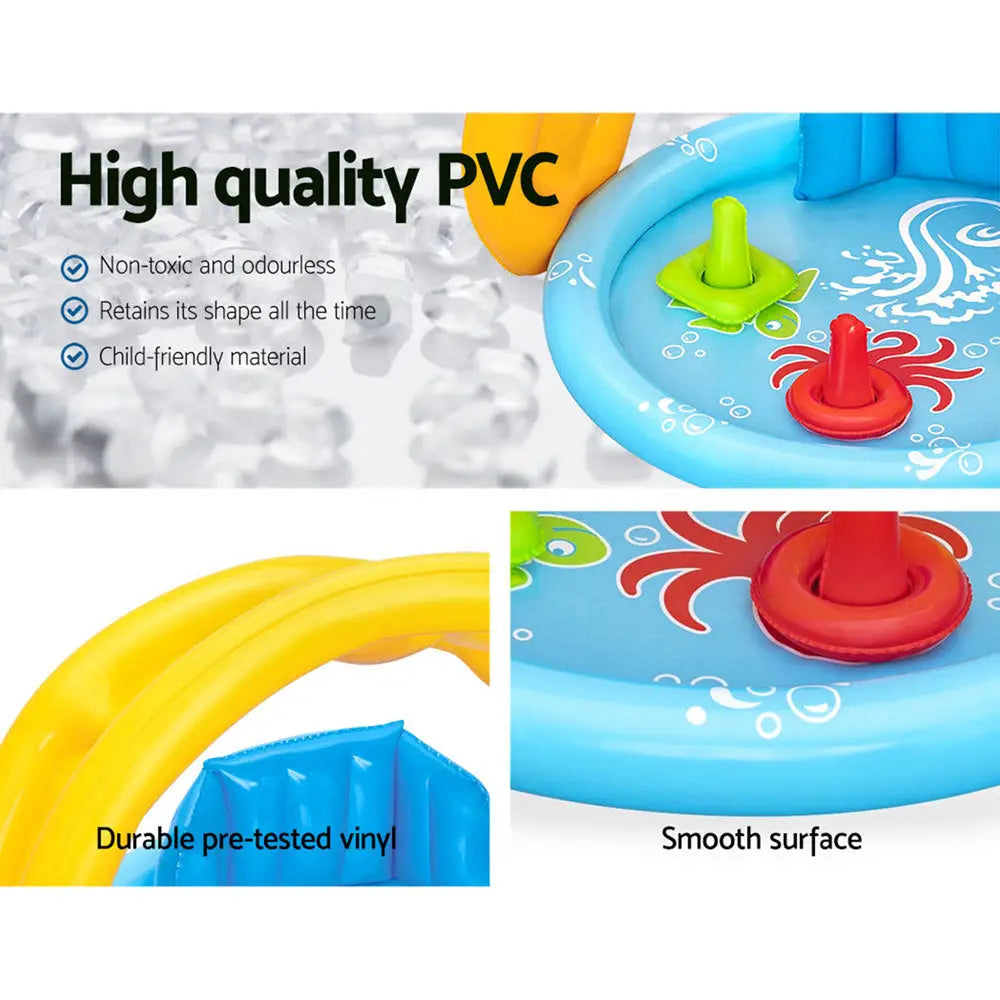 Bestway Kids Pool 115x89x76cm Inflatable Play Swimming Pools w/ Canopy 31L - Home & Garden > Pool & Accessories >