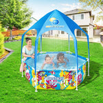 Bestway Kids Pool 183x51cm Steel Frame Swimming Play Pools Canopy 930L - Home & Garden > Pool & Accessories