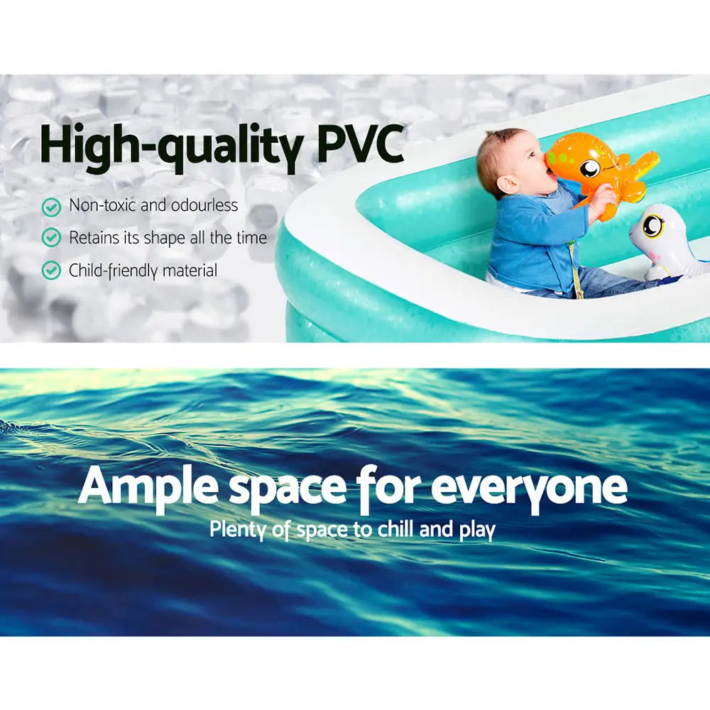 Bestway Kids Pool 200x146x48cm Inflatable Above Ground Swimming Pools 450L - Home & Garden > Pool & Accessories >