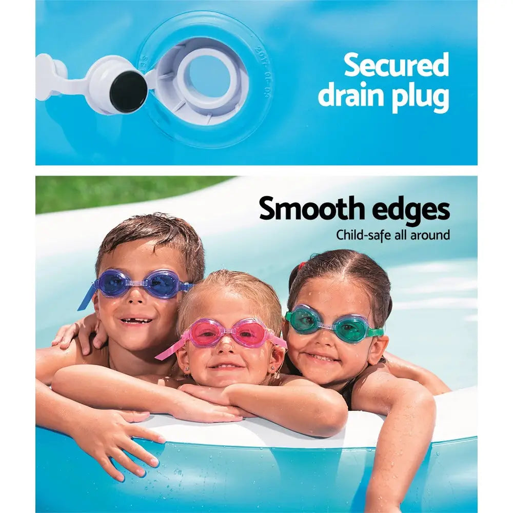 Bestway Kids Pool 262x157x46cm Inflatable Above Ground Swimming Pools 544L - Home & Garden > Pool & Accessories >