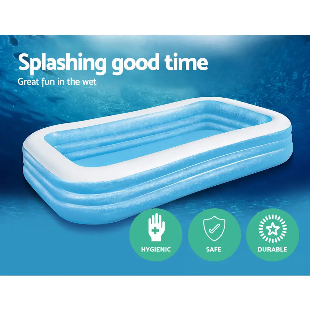 Bestway Kids Pool 305x183x56cm Inflatable Above Ground Swimming Pools 1161L - Home & Garden > Pool & Accessories >