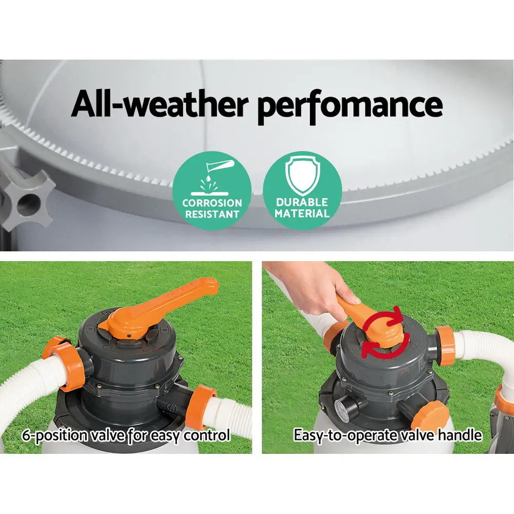 Bestway Pool Pump Sand Filter 1500GPH 5678L/H Pools Flowclear™ Filters - Home & Garden > Pool & Accessories >