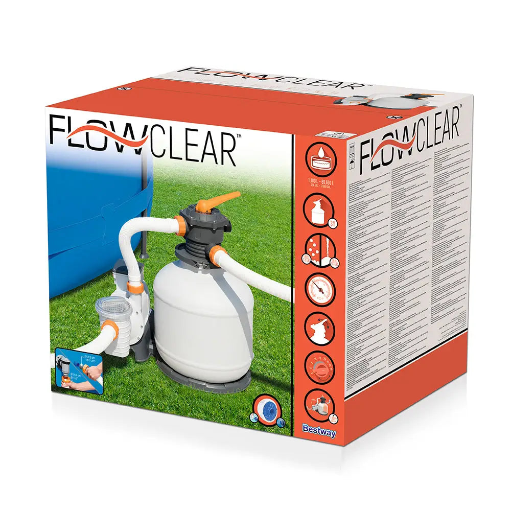 Bestway Pool Pump Sand Filter 3000GPH 11355L/H Pools Flowclear™ Filters - Home & Garden > Pool & Accessories >