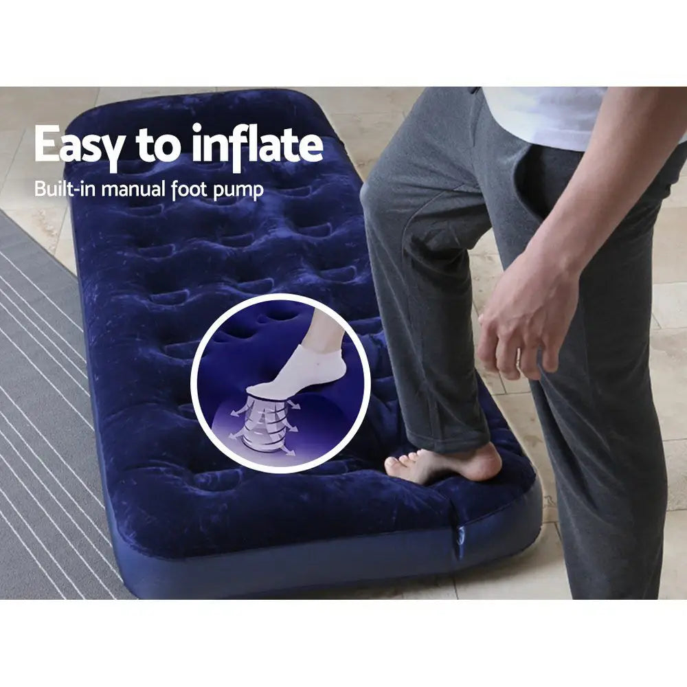 Bestway Single Size Inflatable Air Mattress - Navy - Outdoor > Camping