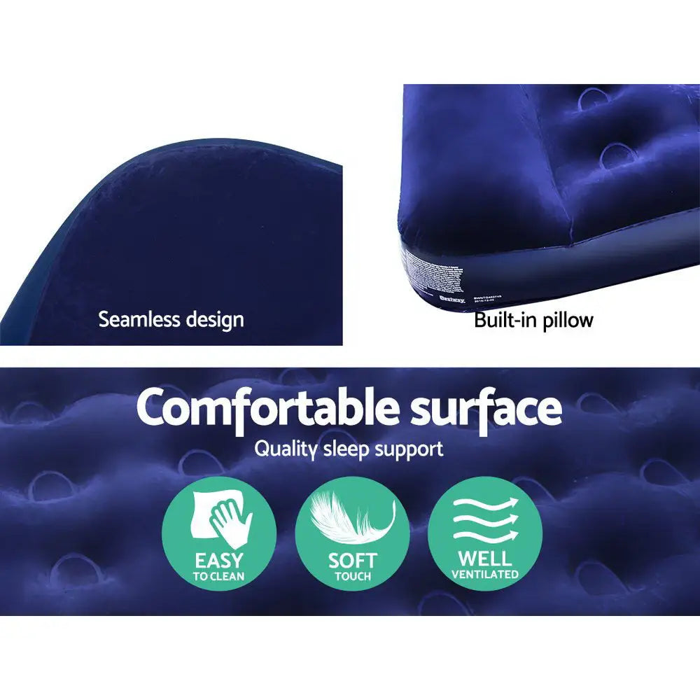 Bestway Single Size Inflatable Air Mattress - Navy - Outdoor > Camping