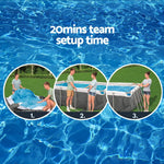Bestway Swimming Pool 282x196x84cm Steel Frame Above Ground Pools Filter Pump 3662L - Home & Garden > Pool &