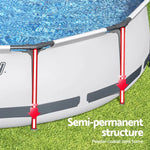 Bestway Swimming Pool 366x100cm Steel Frame Round Above Ground Pools w/ Filter Pump 9150L - Home & Garden > Pool &