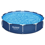 Bestway Swimming Pool 366x76cm Steel Frame Round Above Ground Pools w/ Filter Pump 6473L - Home & Garden > Pool &