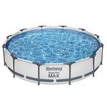 Bestway Swimming Pool 366x76cm Steel Frame Round Above Ground Pools w/ Filter Pump 6473L - Home & Garden > Pool &