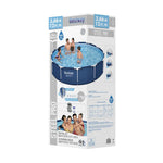Bestway Swimming Pool 366x76cm Steel Frame Round Above Ground Pools w/ Filter Pump 6473L - Home & Garden > Pool &