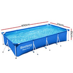 Bestway Swimming Pool 400x211x81cm Steel Frame Above Ground Pools 5700L - Home & Garden > Pool & Accessories > Swimming
