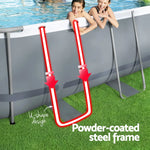 Bestway Swimming Pool 427x250x100cm Steel Frame Above Ground Pools Filter Pump Ladder 7250L - Home & Garden > Pool &