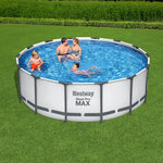 Bestway Swimming Pool 427x427x122cm Steel Frame Above Ground Pools Round Filter Pump Ladder - Home & Garden > Pool &