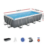 Bestway Swimming Pool 549x274x122cm Steel Frame Above Ground Pools Filter Pump Ladder 14812L - Home & Garden > Pool &