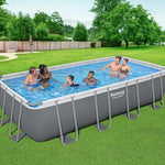 Bestway Swimming Pool 549x274x122cm Steel Frame Above Ground Pools Filter Pump Ladder 14812L - Home & Garden > Pool &