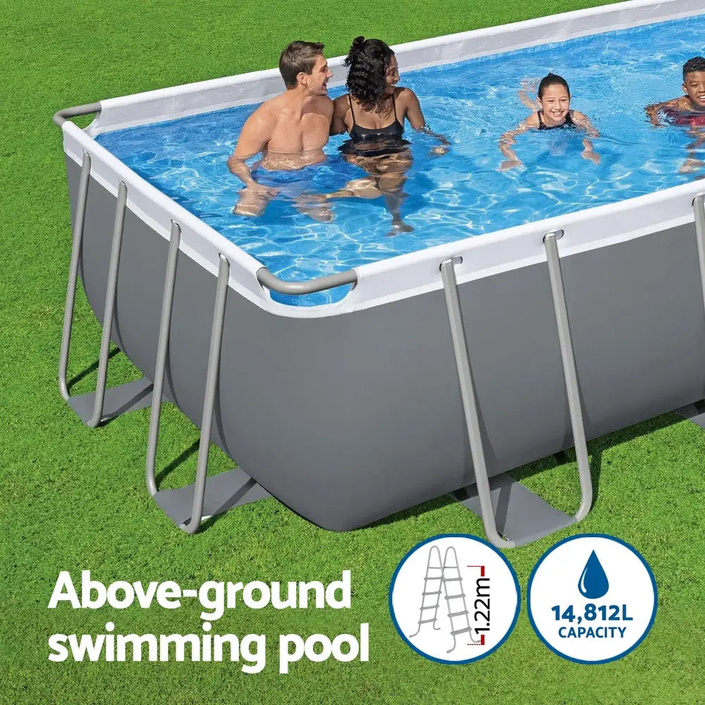 Bestway Swimming Pool 549x274x122cm Steel Frame Above Ground Pools Filter Pump Ladder 14812L - Home & Garden > Pool &