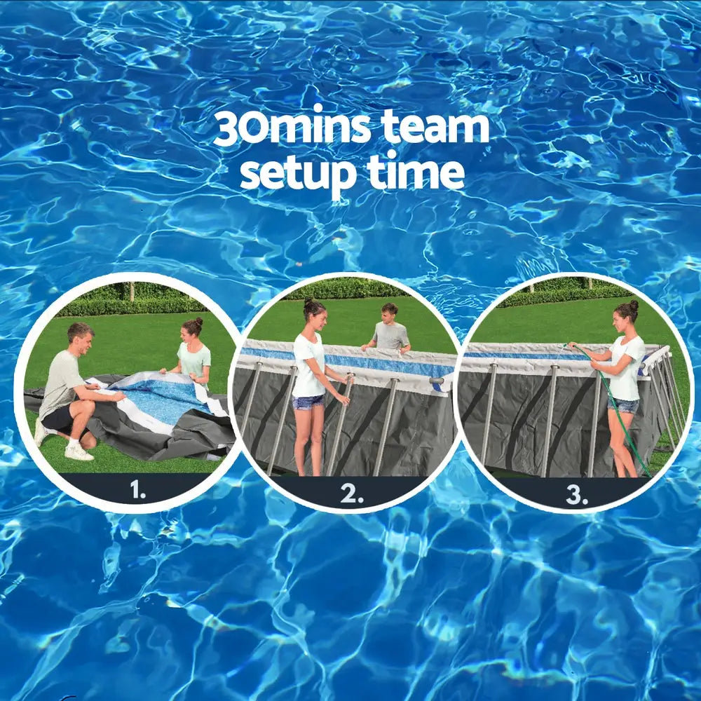 Bestway Swimming Pool 549x274x122cm Steel Frame Above Ground Pools Filter Pump Ladder 14812L - Home & Garden > Pool &