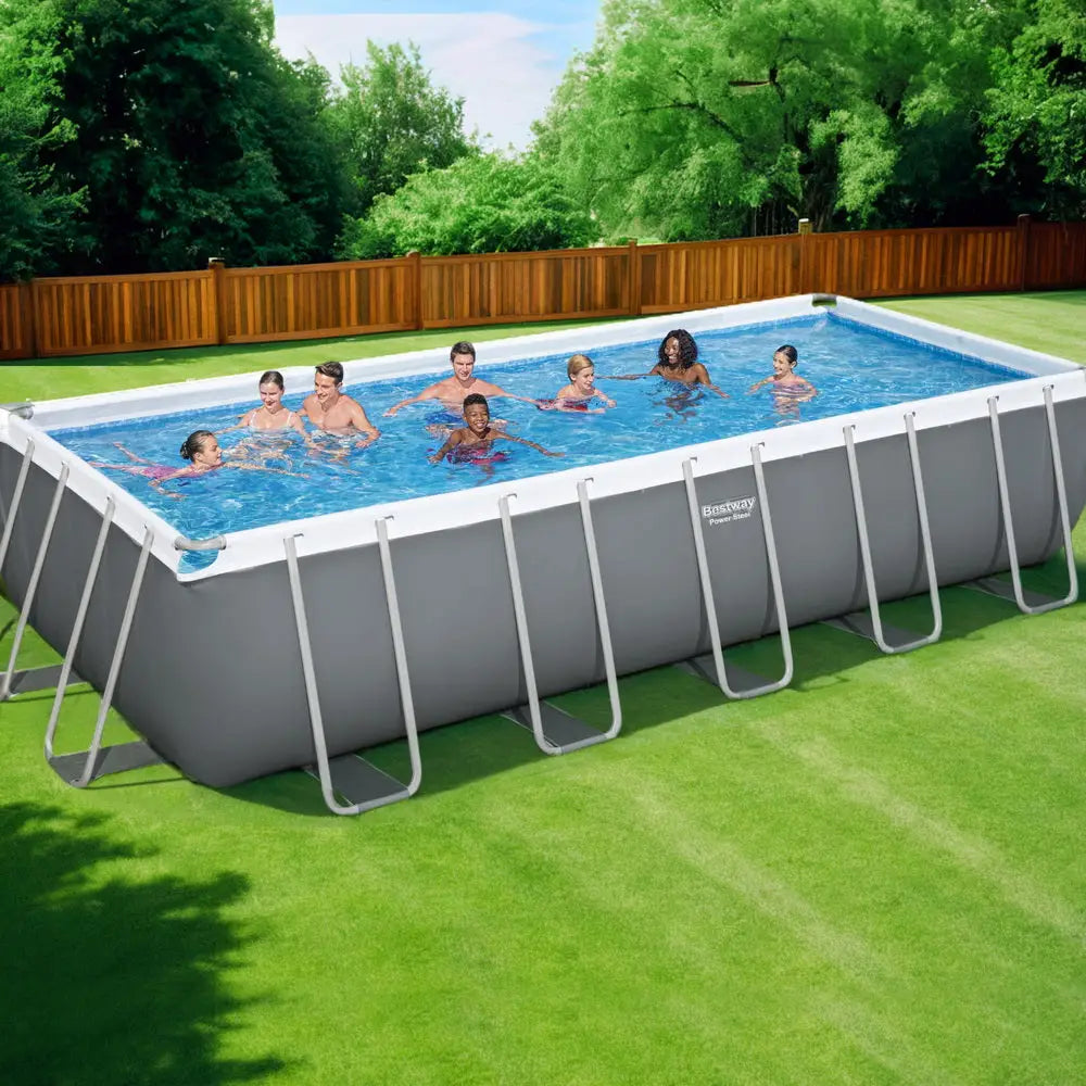 Bestway Swimming Pool 640x274x132cm Steel Frame Above Ground Pools Filter Pump Ladder 19281L - Home & Garden > Pool &