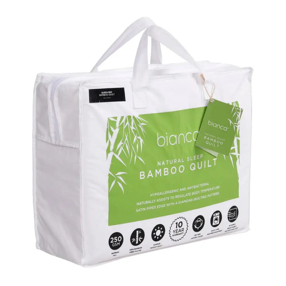 Bianca 250GSM Natural Sleep Bamboo Summer Quilt Single - Home & Garden > Bedding