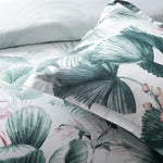 Bianca Abbey Green Cotton Sateen Tropical Floral Quilt Cover Set Super King - Home & Garden > Bedding > Duvet Covers