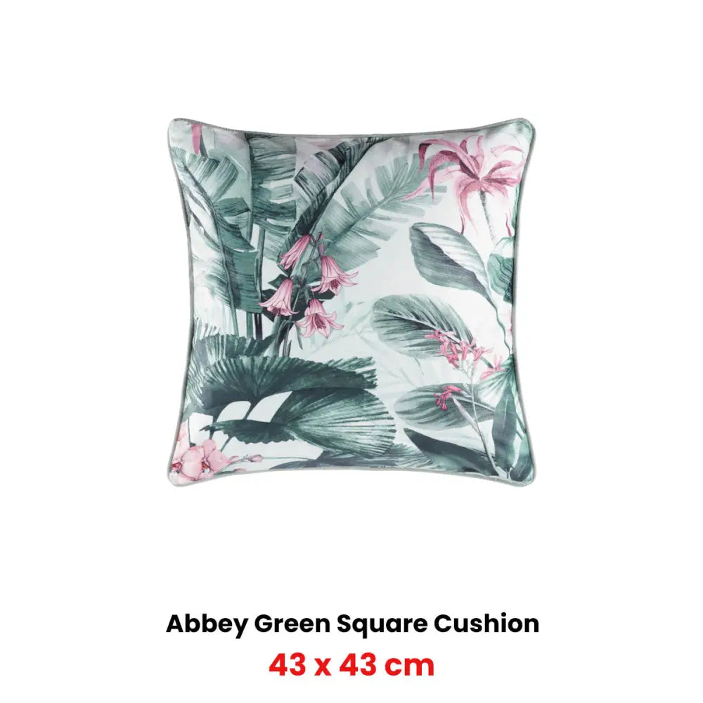 Bianca Abbey Green Square Filled Cushion 43 x 43cm - Home & Garden > Decor > Cushions & Throws