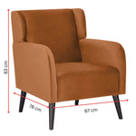 Bianca Accent Sofa Arm Chair Fabric Uplholstered Lounge Couch - Orange - Furniture > Sofas