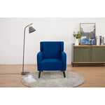 Bianca Accent Sofa Arm Chair Fabric Uplholstered Lounge Couch - Dark Blue - Furniture > Sofas