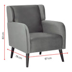 Bianca Accent Sofa Arm Chair Fabric Uplholstered Lounge Couch - Mid Grey - Furniture > Sofas