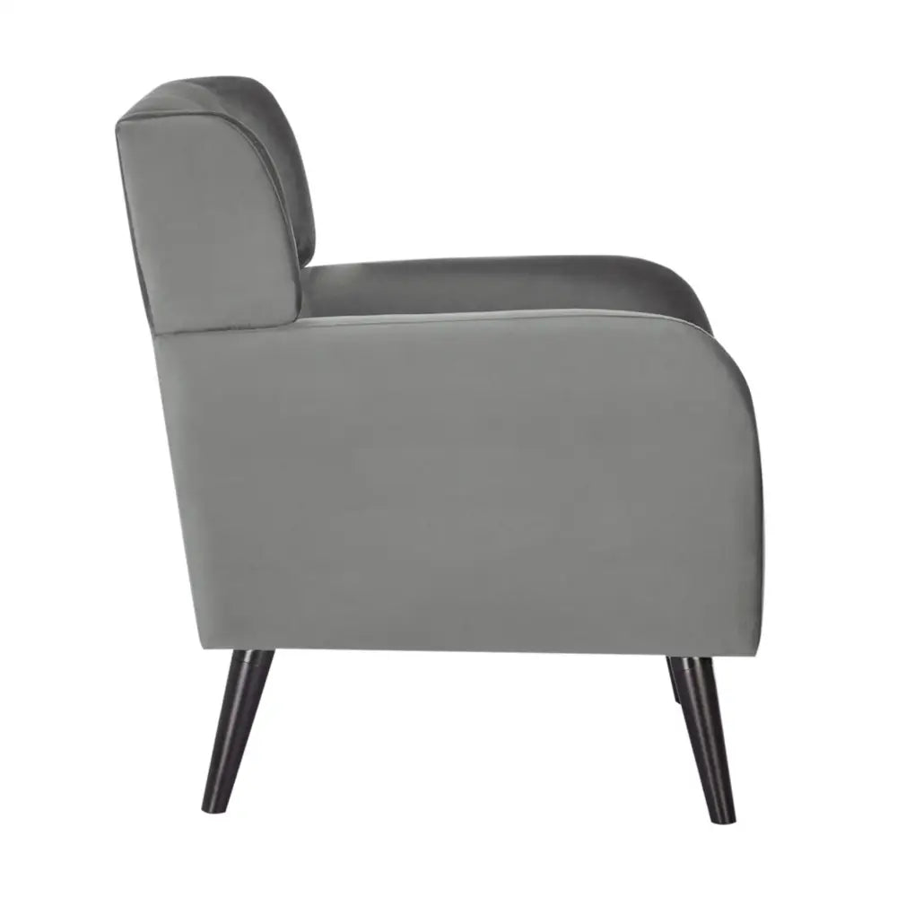 Bianca Accent Sofa Arm Chair Fabric Uplholstered Lounge Couch - Mid Grey - Furniture > Sofas