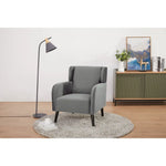 Bianca Accent Sofa Arm Chair Fabric Uplholstered Lounge Couch - Mid Grey - Furniture > Sofas