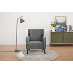 Bianca Accent Sofa Arm Chair Fabric Uplholstered Lounge Couch - Mid Grey - Furniture > Sofas