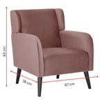 Bianca Accent Sofa Arm Chair Fabric Uplholstered Lounge Couch - Pink - Furniture > Sofas