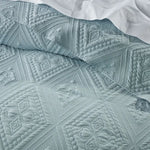 Bianca Aspen Sky Blue Embroidered Bedspread Set Super King - Home & Garden > Bedding