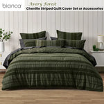 Bianca Avery Forest Chenille Striped Quilt Cover Set King - Home & Garden > Bedding > Duvet Covers