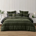 Bianca Avery Forest Chenille Striped Quilt Cover Set Queen - Home & Garden > Bedding > Duvet Covers