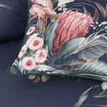 Bianca Balwyn Navy Cotton Sateen Botanical Quilt Cover Set King - Home & Garden > Bedding > Duvet Covers