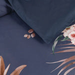 Bianca Balwyn Navy Cotton Sateen Botanical Quilt Cover Set Super King - Home & Garden > Bedding > Duvet Covers