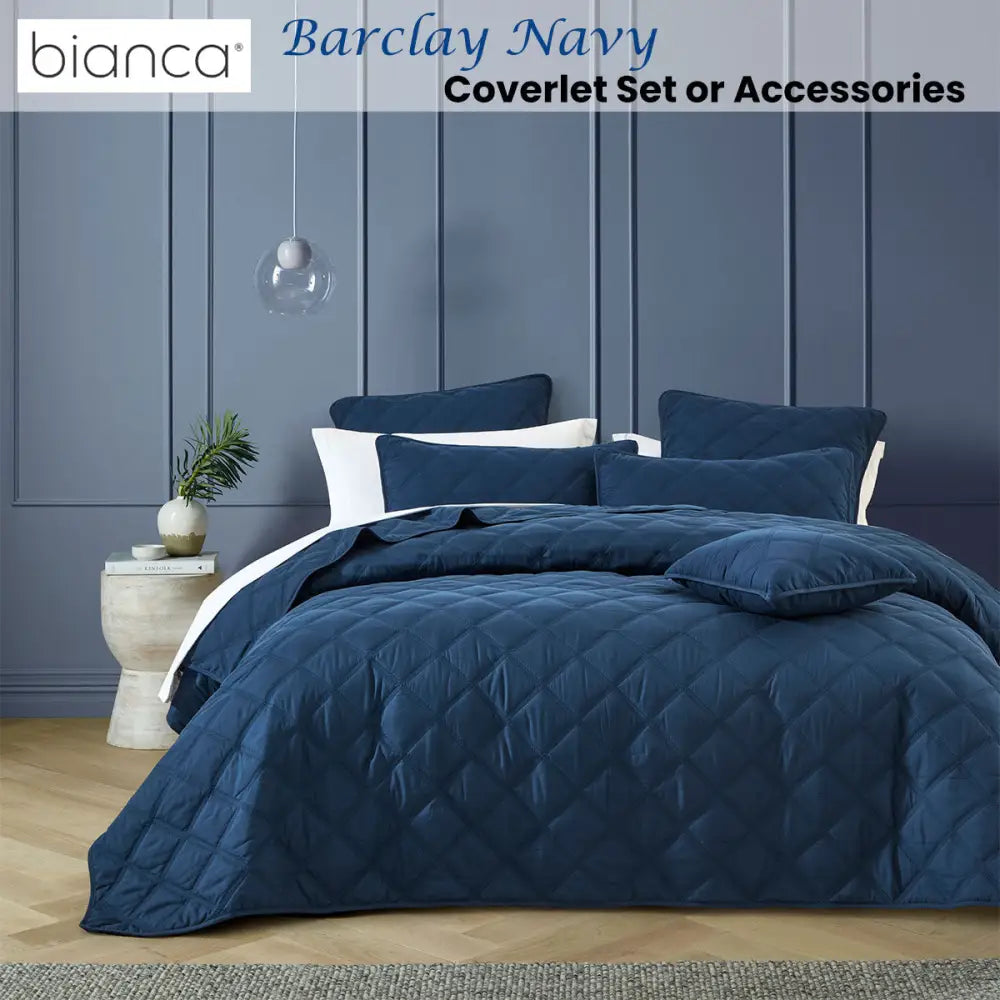 Bianca Barclay Navy Coverlet Set Queen/King - Home & Garden > Bedding > Quilts & Duvets