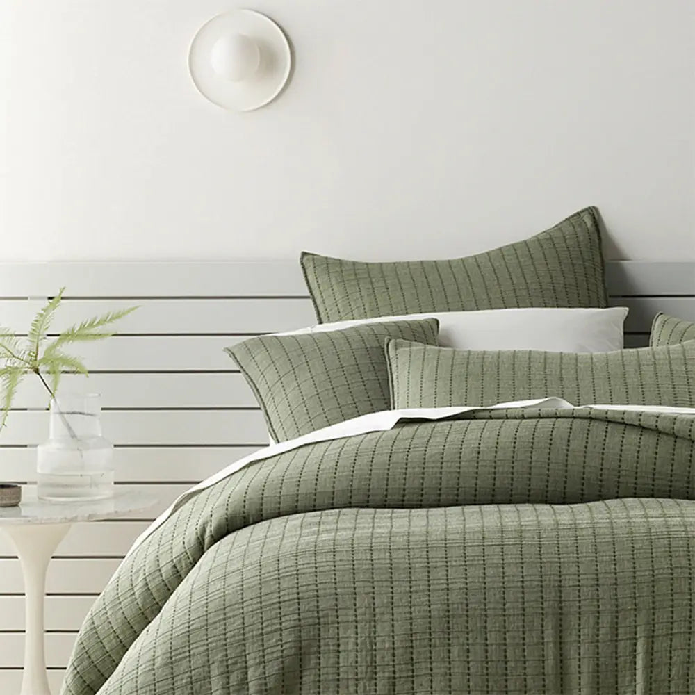 Bianca Bari Polyester Cotton Coverlet Set King - Green - Home & Garden > Bedding > Quilts & Duvets