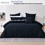 Bianca Burleigh Ink Jacquard Quilt Cover Set King - Home & Garden > Bedding > Duvet Covers