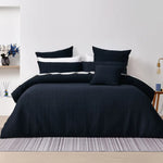 Bianca Burleigh Ink Jacquard Quilt Cover Set King - Home & Garden > Bedding > Duvet Covers
