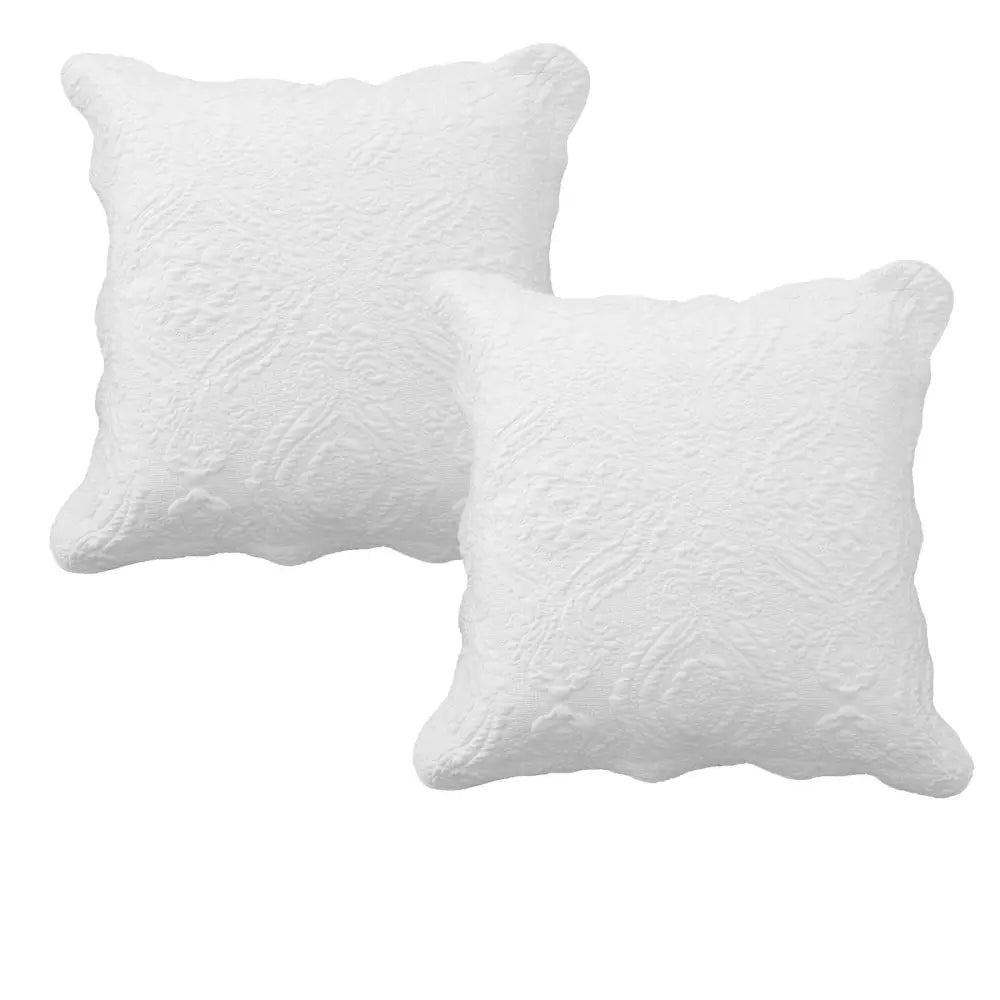 Bianca Elegance Pair of Cordelia White European Pillowcases - Home & Garden > Bedding > Pillowcases
